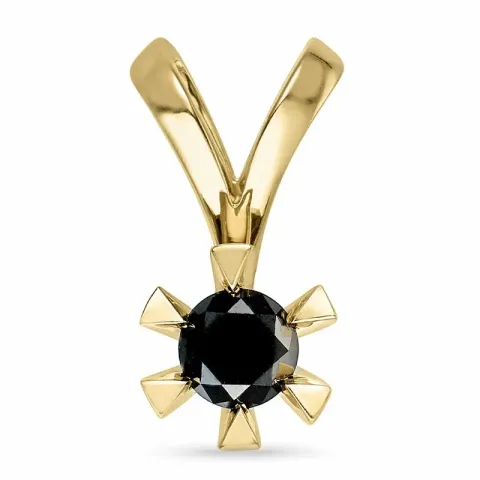 musta timantti riipus 9 karaatti kultaa 0,52 ct