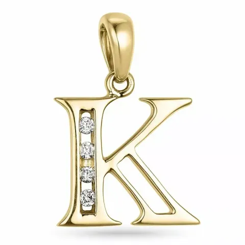 k-kirjain riipus 9 karaatti kultaa 0,04 ct