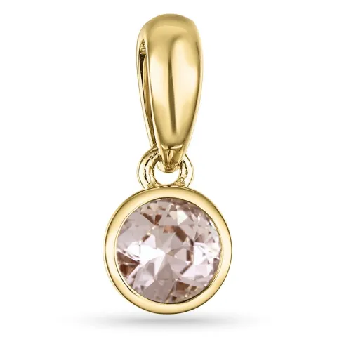 Pyöreä morganite riipus 9 karaatti kultaa 0,43 ct
