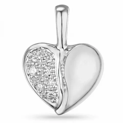 Sydän timantti riipus 9 karaatti valkokultaa 0,08 ct
