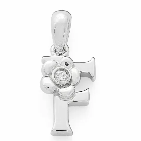 F-kirjain timanttiriipus 9 karaatti valkokultaa 0,01 ct