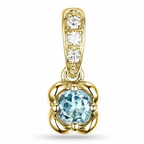 trendikkäitä kukka topaasi timanttiriipus 9 karaatti kultaa 0,03 ct 0,21 ct