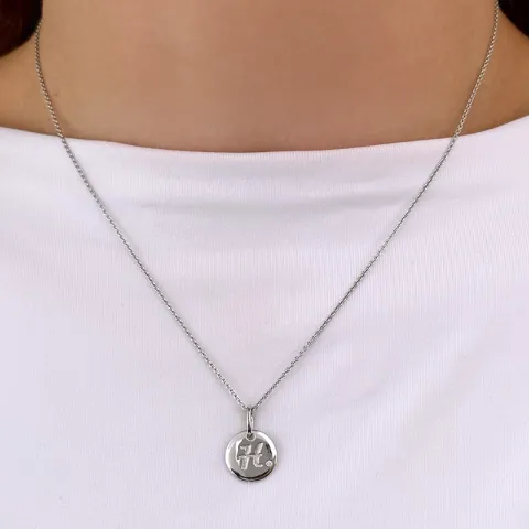 H-kirjain timantti riipus 9 karaatti valkokultaa 0,01 ct