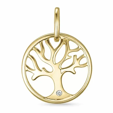 elämänpuu timantti riipus 9 karaatti kultaa 0,01 ct