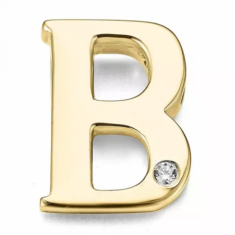 B-kirjain timantti riipus 9 karaatti kultaa 0,01 ct