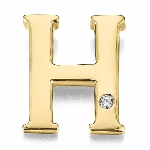 H-kirjain timantti riipus 9 karaatti kultaa 0,01 ct
