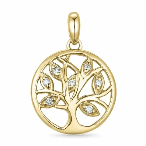 elämänpuu timantti riipus 9 karaatti kultaa 0,05 ct