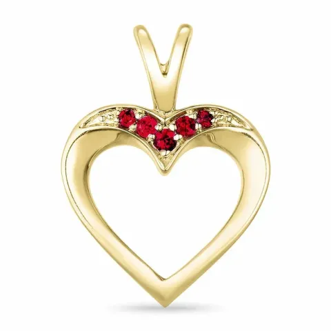 sydän rubiini riipus 9 karaatti kultaa 0,07 ct