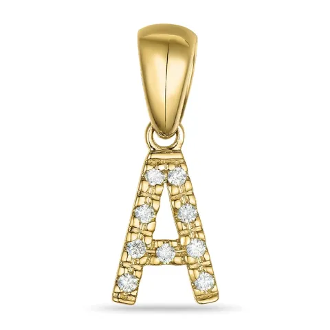 a-kirjain timantti riipus 9 karaatti kultaa 0,05 ct