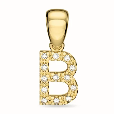 b-kirjain timantti riipus 9 karaatti kultaa 0,08 ct
