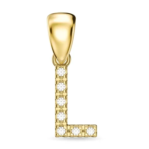 l-kirjain timantti riipus 9 karaatti kultaa 0,05 ct