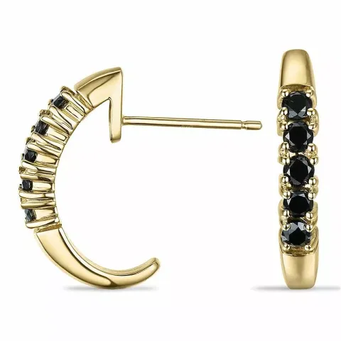 mustat timantti rengaskorvakorut 9 karaatin kultaa kanssa timantti 