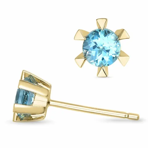 2 x 0,30 ct topaasi solitaire-nappikorvakorut 9 karaatin kultaa kanssa topaasi