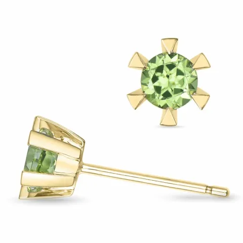 2 x 0,50 ct peridootti solitaire-nappikorvakorut 9 karaatin kultaa kanssa peridootti
