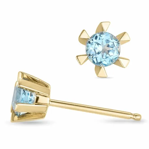 2 x 0,22 ct topaasi solitaire-nappikorvakorut 9 karaatin kultaa kanssa topaasi