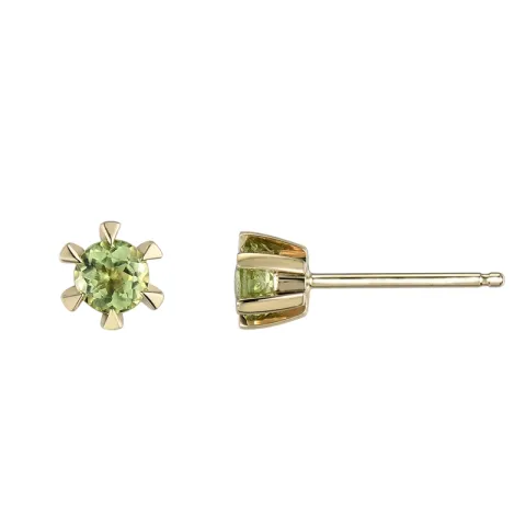 2 x 0,23 ct peridootti solitaire-nappikorvakorut 9 karaatin kultaa kanssa peridootti