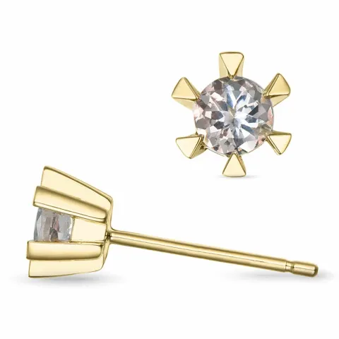 2 x 0,19 ct Morganite solitaire-nappikorvakorut 9 karaatin kultaa kanssa Morganite
