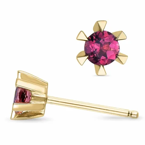 2 x 0,22 ct pinkki turmaliini solitaire-nappikorvakorut 9 karaatin kultaa kanssa turmaliini 