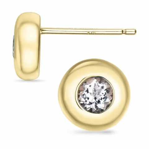 pyöreitä Morganite solitaire-nappikorvakorut 9 karaatin kultaa kanssa Morganite