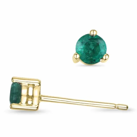 2 x 0,20 ct smaragdi solitaire-nappikorvakorut 9 karaatin kultaa kanssa smaragdi