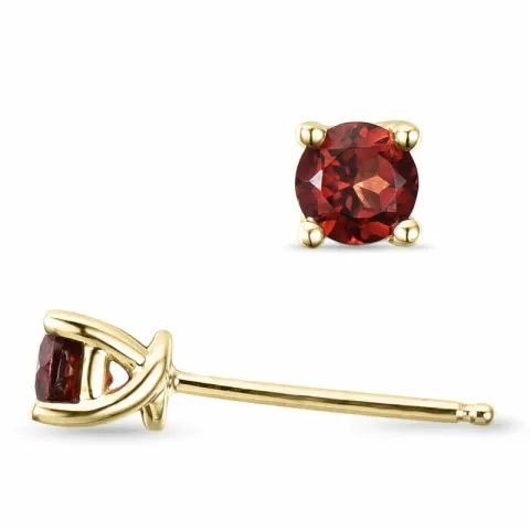 2 x 0,32 ct näytepakkaukset granaatti solitaire-nappikorvakorut 9 karaatin kultaa kanssa granaatti