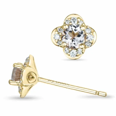 kukka Morganite briljanttikorvakorut 9 karaatin kultaa kanssa Morganite ja timantti