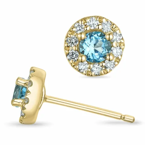 pyöreitä topaasi briljanttikorvakorut 9 karaatin kultaa kanssa topaasi ja timantti 