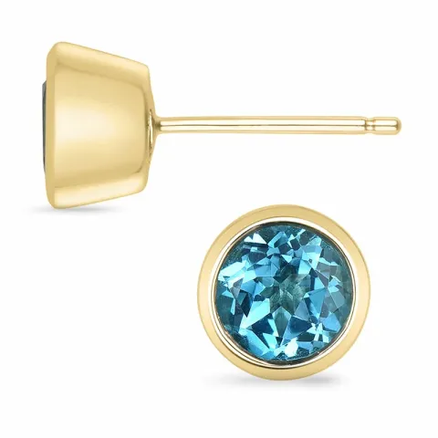 2 x 1,08 ct topaasi solitaire-nappikorvakorut 9 karaatin kultaa kanssa topaasi 