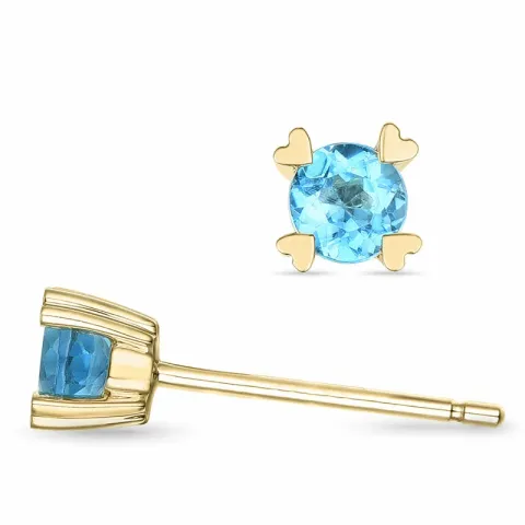 2 x 0,22 ct topaasi solitaire-nappikorvakorut 9 karaatin kultaa kanssa topaasi