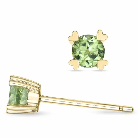 2 x 0,23 ct peridootti solitaire-nappikorvakorut 9 karaatin kultaa kanssa peridootti 