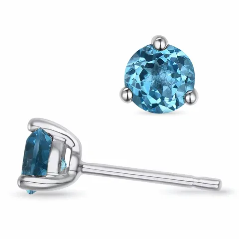2 x 0,45 ct topaasi solitaire-nappikorvakorut 9 karaatin valkokultaa kanssa topaasi