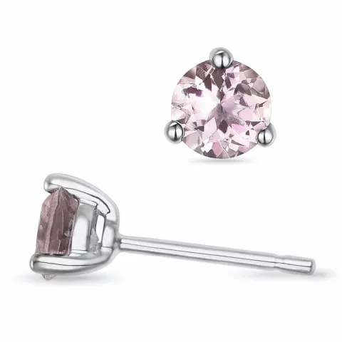 2 x 0,32 ct Morganite solitaire-nappikorvakorut 9 karaatin valkokultaa kanssa Morganite 