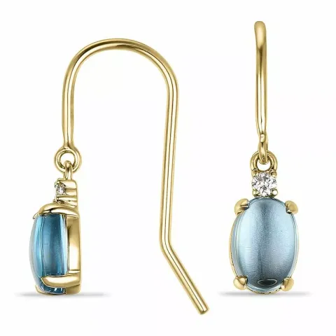 ovaaleja topaasi timanttikorvakorut 9 karaatin kultaa kanssa timantti ja topaasi 