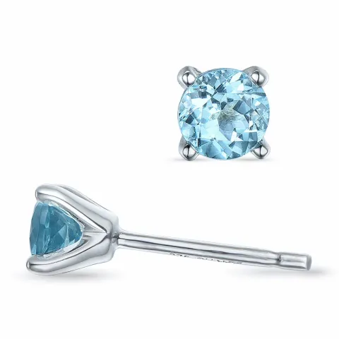 2 x 0,30 ct topaasi solitaire-nappikorvakorut 9 karaatin valkokultaa kanssa topaasi