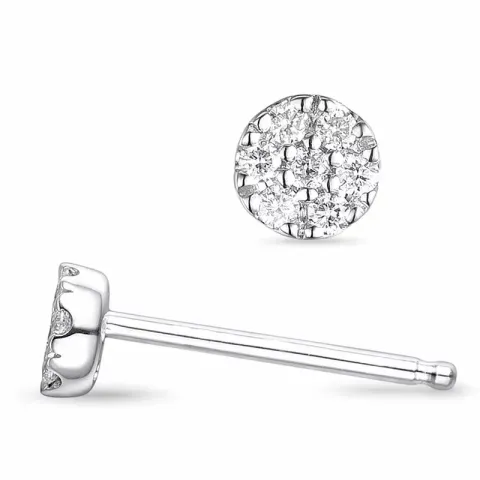 briljanttikorvakorut 9 karaatin valkokultaa kanssa timantti 