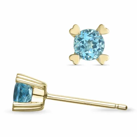 2 x 0,30 ct topaasi solitaire-nappikorvakorut 9 karaatin kultaa kanssa topaasi