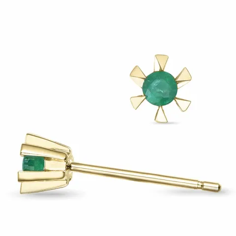 2 x 0,06 ct smaragdi solitaire-nappikorvakorut 9 karaatin kultaa kanssa smaragdi