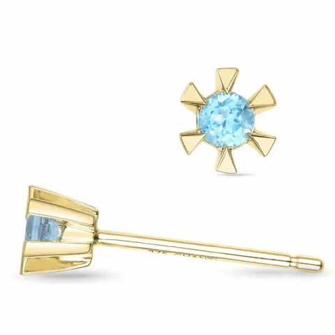 2 x 0,06 ct topaasi solitaire-nappikorvakorut 9 karaatin kultaa kanssa topaasi