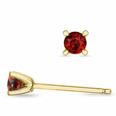 2 x 0,14 ct granaatti solitaire-nappikorvakorut 9 karaatin kultaa kanssa granaatti