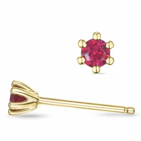 2 x 0,13 ct rubiini solitaire-nappikorvakorut 9 karaatin kultaa kanssa rubiini