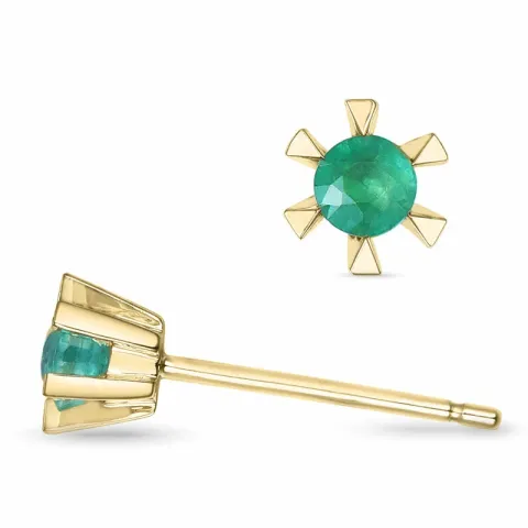 2 x 0,12 ct smaragdi solitaire-nappikorvakorut 9 karaatin kultaa kanssa smaragdi 