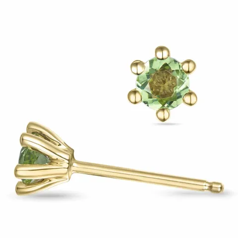 2 x 0,23 ct peridootti solitaire-nappikorvakorut 9 karaatin kultaa kanssa peridootti