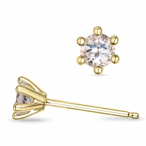 2 x 0,19 ct Morganite solitaire-nappikorvakorut 9 karaatin kultaa kanssa Morganite