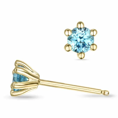 2 x 0,30 ct topaasi solitaire-nappikorvakorut 9 karaatin kultaa kanssa topaasi