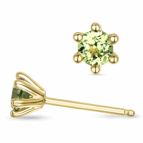 2 x 0,30 ct peridootti solitaire-nappikorvakorut 9 karaatin kultaa kanssa peridootti 