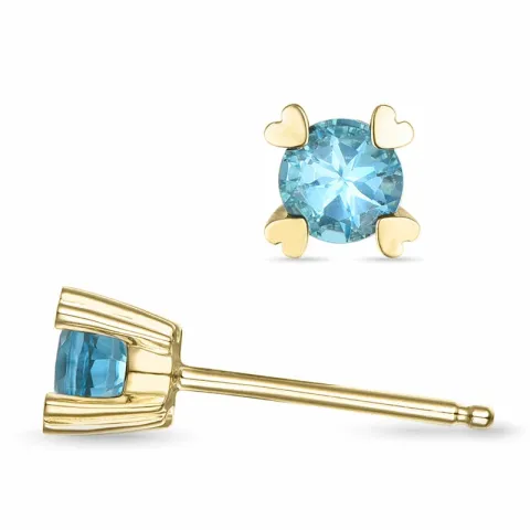 2 x 0,30 ct topaasi solitaire-nappikorvakorut 9 karaatin kultaa kanssa topaasi