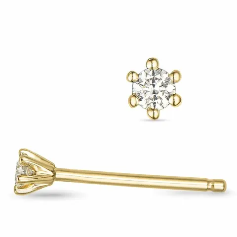 2 x 0,03 ct timantti solitaire-nappikorvakorut 9 karaatin kultaa kanssa timantti 