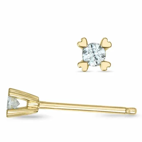 2 x 0,03 ct timantti solitaire-nappikorvakorut 9 karaatin kultaa kanssa timantti 