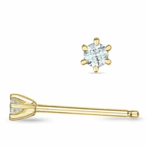 2 x 0,03 ct timantti solitaire-nappikorvakorut 9 karaatin kultaa kanssa timantti 