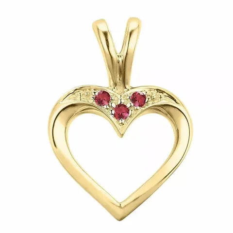 sydän rubiini riipus 9 karaatti kultaa 0,02 ct